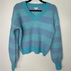 Defrost bright blue stripes sweater size small